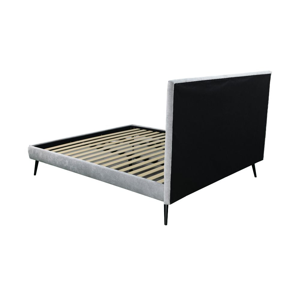 Lit une place et demie avec sommier inclus tissu couleur gris clair - Stiletto