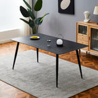 Tavolo Mila 140x80 top ceramica effetto marmo nero opaco