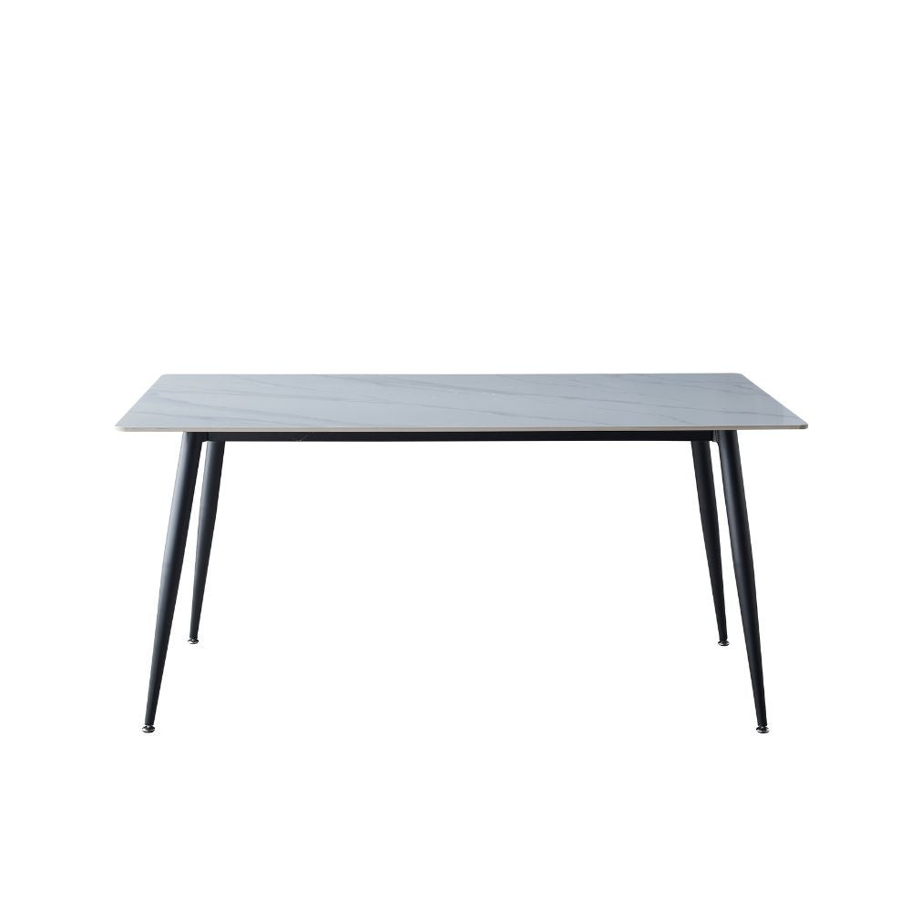 Tavolo Mila 140x80 top ceramica effetto marmo bianco