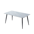 Tavolo Mila 140x80 top ceramica effetto marmo bianco