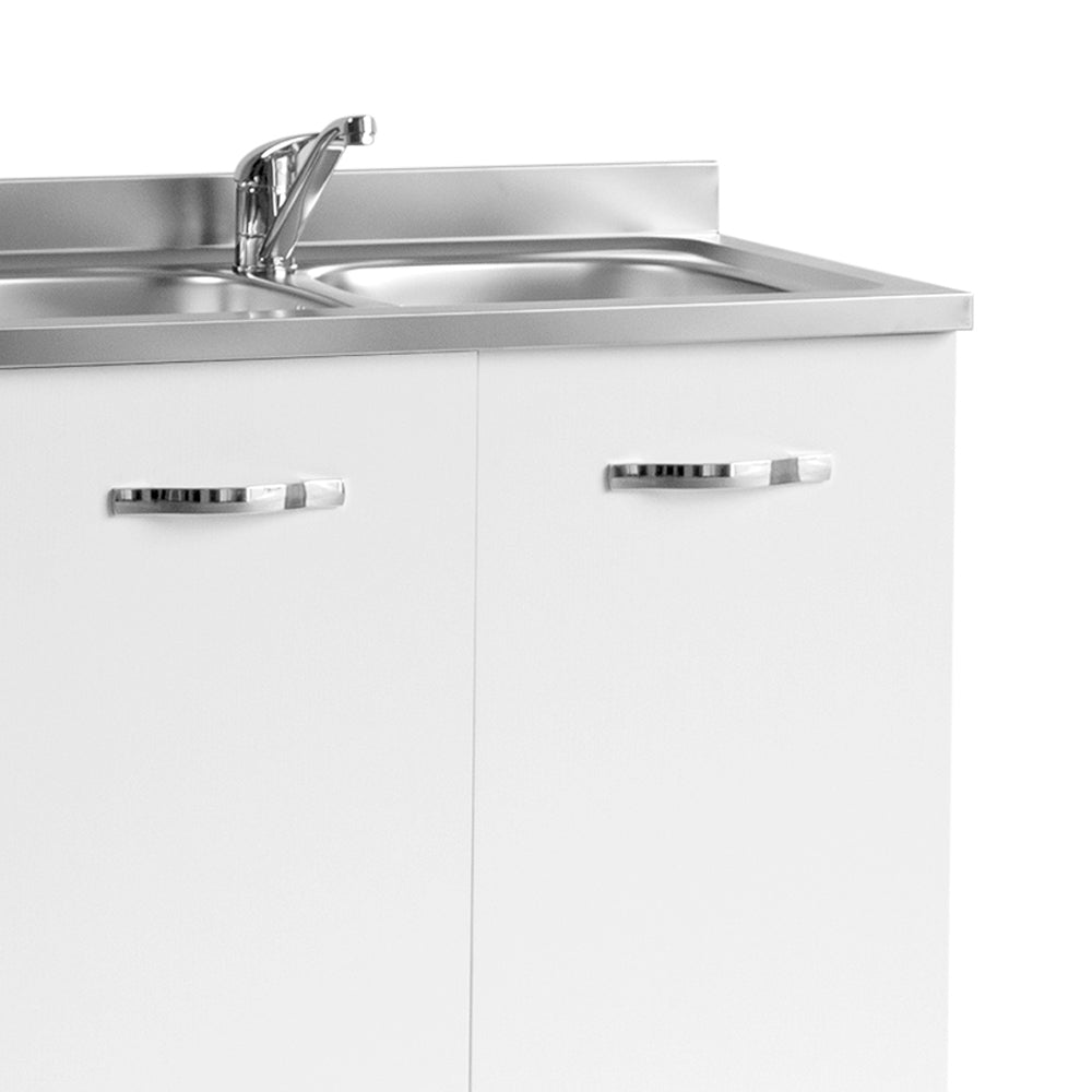 Base sottolavello con cassettiera colore bianco frassinato 120x85H cm destro