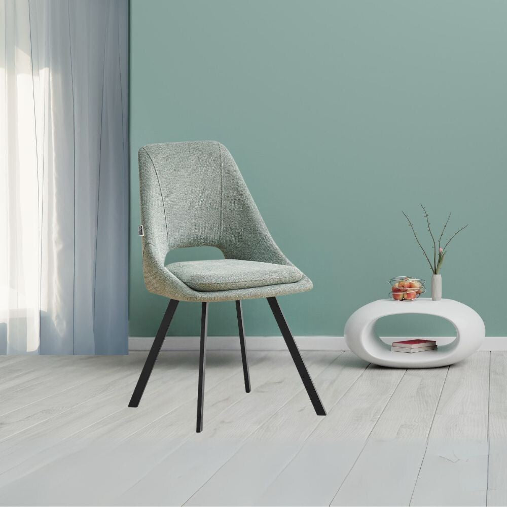 Lot de 2 chaises rembourrées Blauss en tissu vert