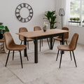 Table extensible couleur chêne et pieds noirs 120x70 cm - Coburg