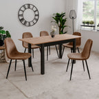 Table extensible couleur chêne et pieds noirs 120x70 cm - Coburg