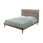 Letto matrimoniale con rete inclusa in tessuto colore tortora Stiletto