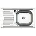 Évier encastrable cuisine inox 76x43.5 un bac et égouttoir gauche SA07SX Samet