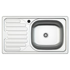 Évier encastrable cuisine inox 76x43.5 un bac et égouttoir gauche SA07SX Samet