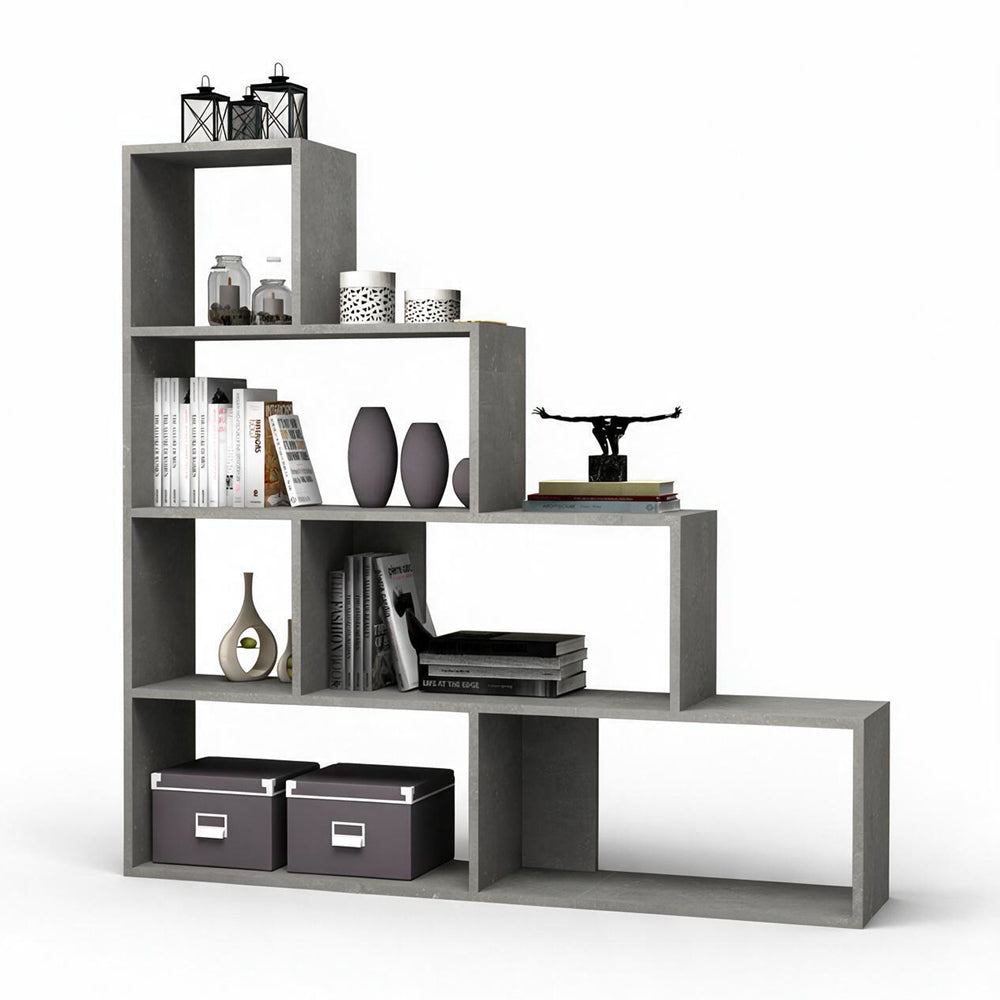 Libreria a scala 145x145 cm in legno colore beton - Alis