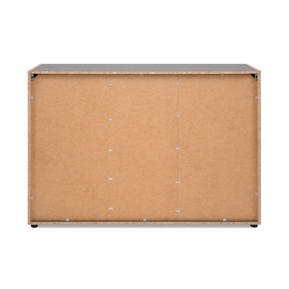 Madia 3 ante e 1 cassetto colore antracite con laterali in rovere artisan Cento01B