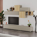 Parete attrezzata 260cm colore cashmere e rovere Tromen