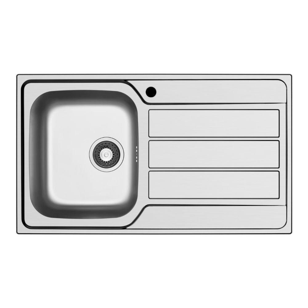Lavello da incasso in acciaio inox con vasca e gocciolatoio destro 86x50 Tirreno861