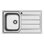 Lavello da incasso in acciaio inox con vasca e gocciolatoio destro 86x50 Tirreno861