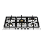 Piano cottura Bertazzoni P755CPROX a gas da 75 cm. 5 zone con dual wok centrale inox
