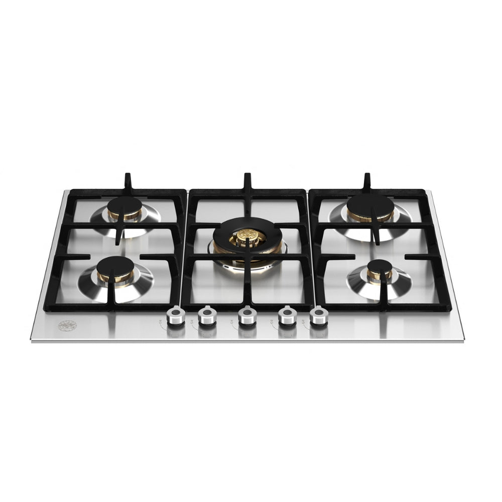 Piano cottura Bertazzoni P755CPROX a gas da 75 cm. 5 zone con dual wok centrale inox