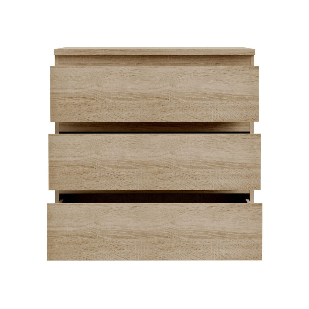 Cassettiera 3 cassetti colore rovere 77.2x42.2x80H Morgan
