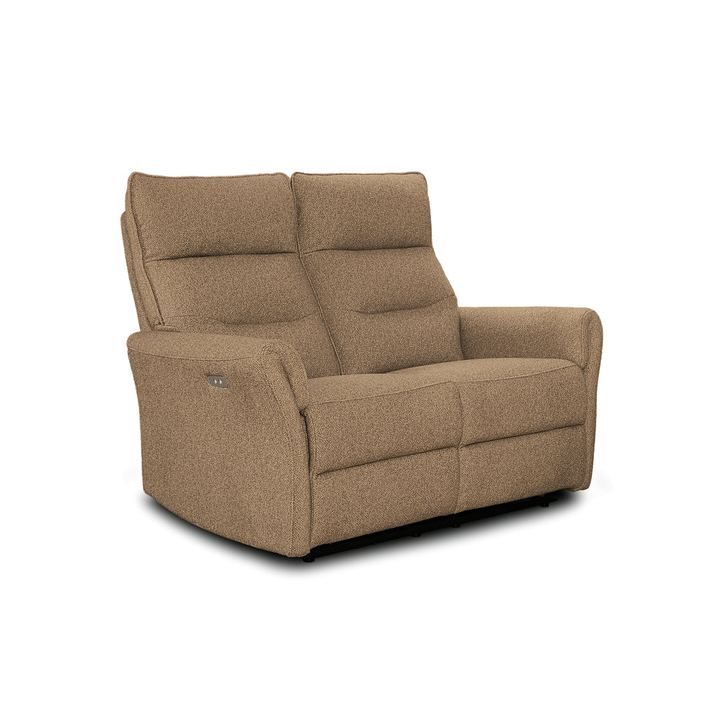 Set Divano 2 Posti + Divano 3 Posti + Poltrona Recliner Elettrica in Tessuto Camel Softwave