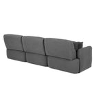 Canapé avec méridienne réversible et assise coulissante en tissu gris foncé 307 cm - Koda