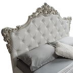 Letto matrimoniale con contenitore e testiera capitonnè colore bianco - Savoia