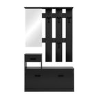 Mobile ingresso con specchio, appendiabiti, cassetto e scarpiera colore antracite Rudolf
