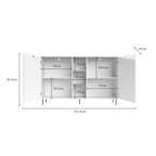 Credenza 2 ante design geometrico e vani a giorno cashmere e rovere Mirage08