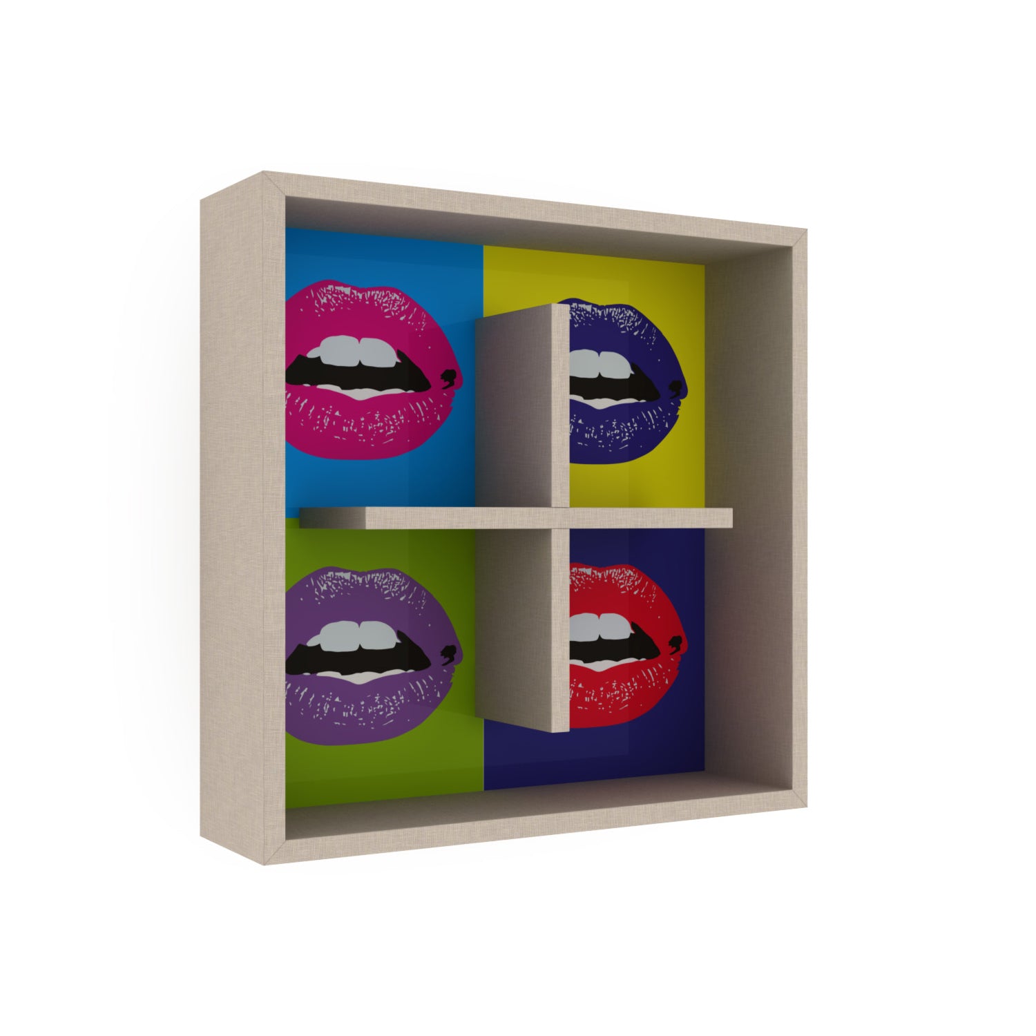 Libreria pensile 60x60 cm con disegno Kiss