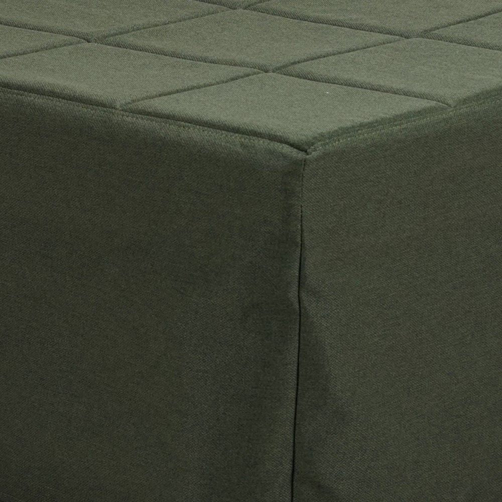 Pouf convertible en lit revêtement en tissu couleur vert foncé - Vega