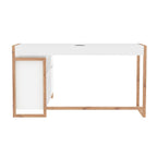 Scrivania angolare reversibile colore bianco e rovere New Denver37A