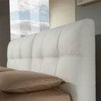 Letto matrimoniale con contenitore e testiera colore bianco - Melia