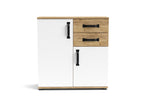 Holzschrank mit Türen und Schubladen Eiche und Weiß 80x83H cm - Mosso