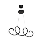 Lampada Led a sospensione 60 cm forma spirale colore nera - Afra
