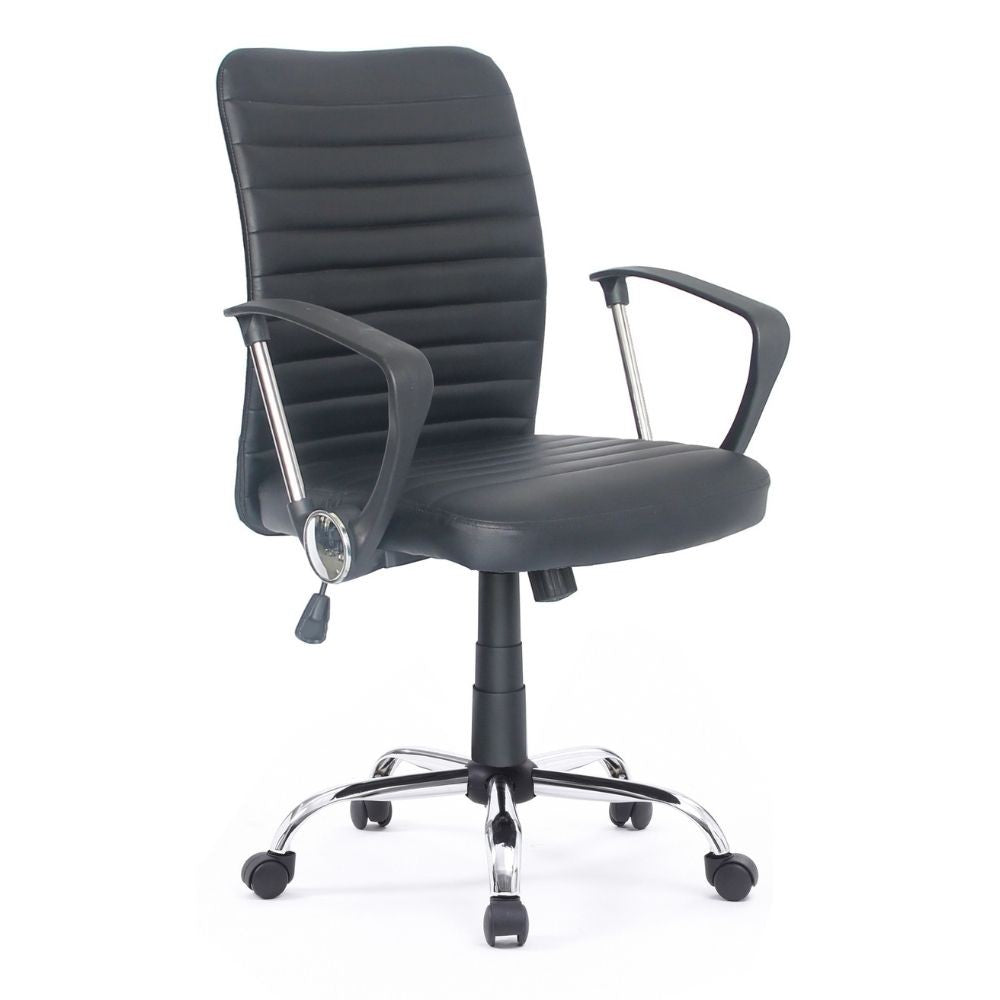 Poltrona ufficio base cromata colore nero Asgar