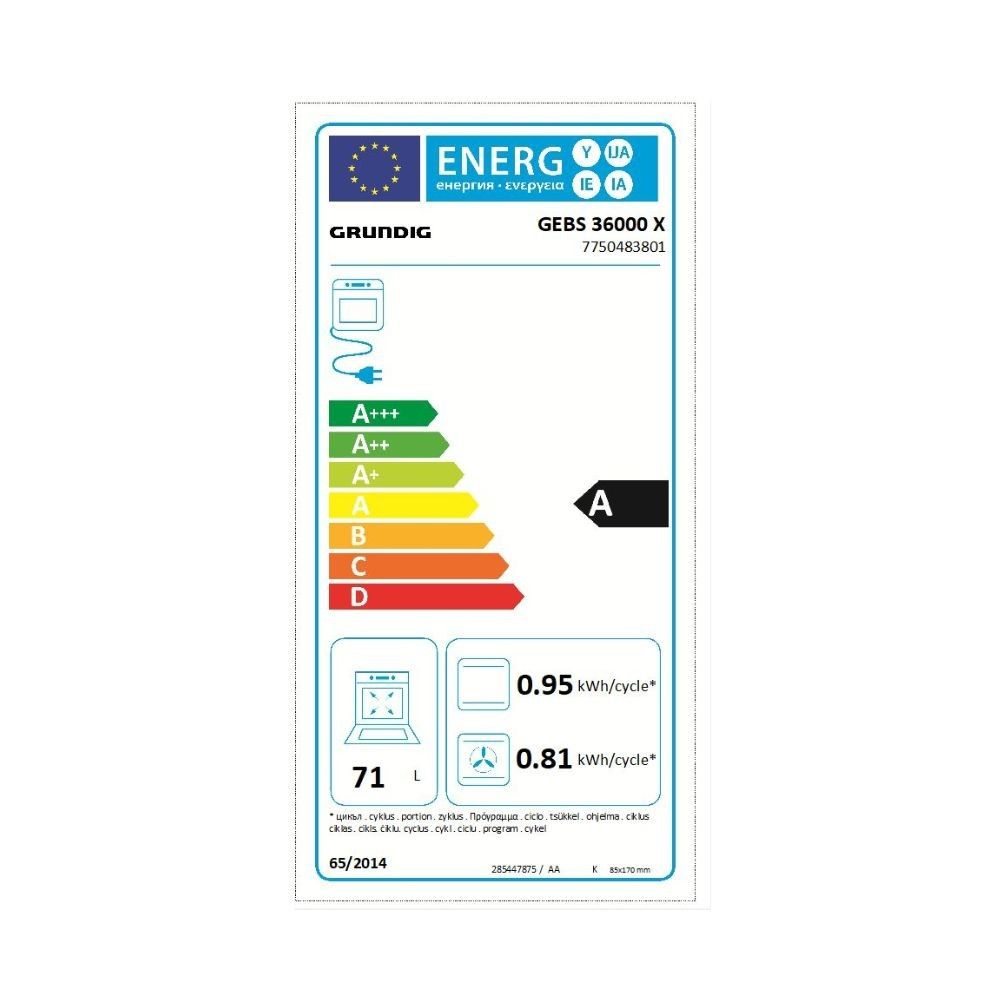 Forno multifunzione in inox 71litri classe D - Grundig GEBS36000X