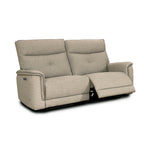 Divano recliner 3 posti elettrico in tessuto sabbia 198 cm Elysio
