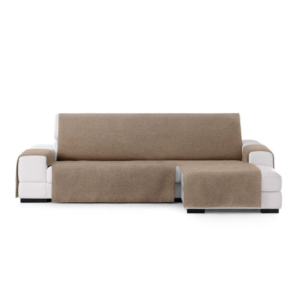 Sofaüberwurf 290 cm Recamiere rechts Farbe Beige Valeria