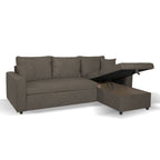 Divano angolare con penisola reversibile Golf e letto estraibile tessuto Enjoy 9 Khaki