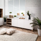Madia 3 ante porta TV 200x35x64,5 colore bianco rovere Menorca57A