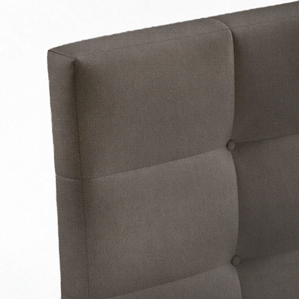 Doppelbett mit Bettkasten und Kopfteil in taupefarbenem Stoff - Neapel