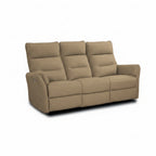 Set Divano 2 Posti + Divano 3 Posti + Poltrona Recliner Elettrica in Tessuto Camel Softwave