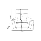 Poltrona relax con recliner elettrico in tessuto sabbia Elysio