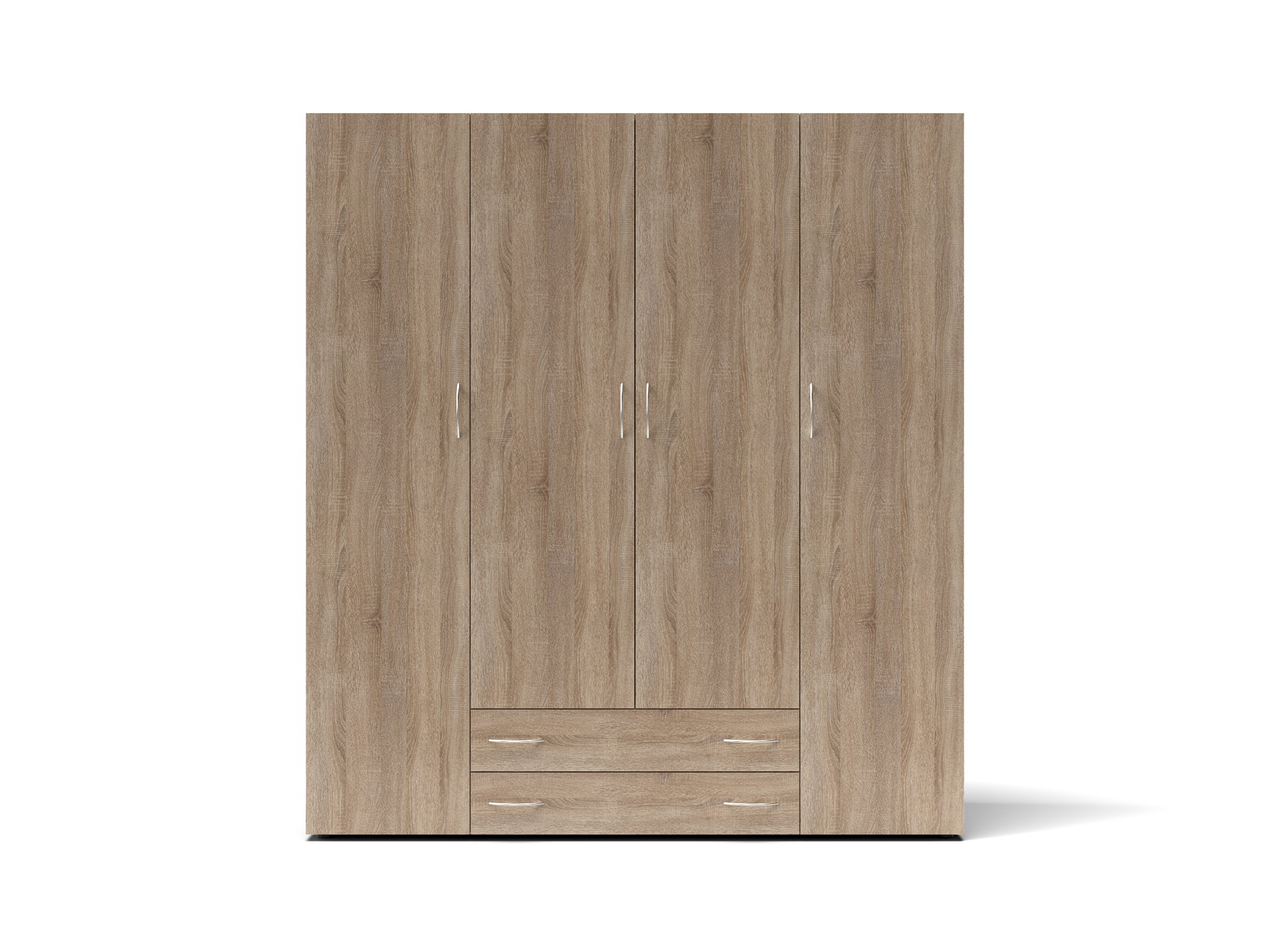 Armadio con 4 ante e 2 cassetti colore bianco 160x177H cm - Seba 4