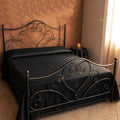 Letto matrimoniale in ferro battuto colore nero oro - Papavero