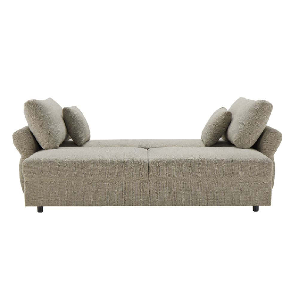 Schlafsofa mit Topper Stoff taupefarben 245x105x92H cm - Tresy