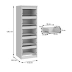 Cassettiera 5 cassetti colore bianco opaco 42x42.2x128H Morgan