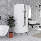 Meuble armoire multi-usages à 4 portes coloris blanc 60x35.6x151H cm - Spotik