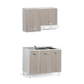 Cuisine monobloc complète couleur orme 120 cm - Sara