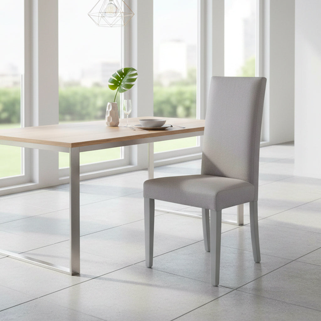 Set 2 sedie moderne con rivestimento in tessuto colore grigio - Nancy