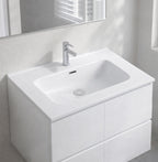 Lavabo à poser 1 vasque en céramique pour salle de bain blanc brillant 71x46,5 LAV9070S