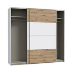 Armadio 2 ante scorrevoli rovere e bianco 170x61x210.5H Elio