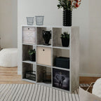 Libreria divisorio 107x107H cm in legno con 9 cubi colore beton - Max9