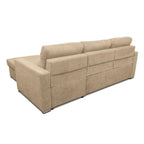 Ecksofa mit umkehrbarer Recamiere und Ausziehbett in Cappuccino - Kendall